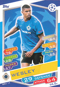 Wesley Club Brugge 2016/17 Topps Match Attax CL #BRU14